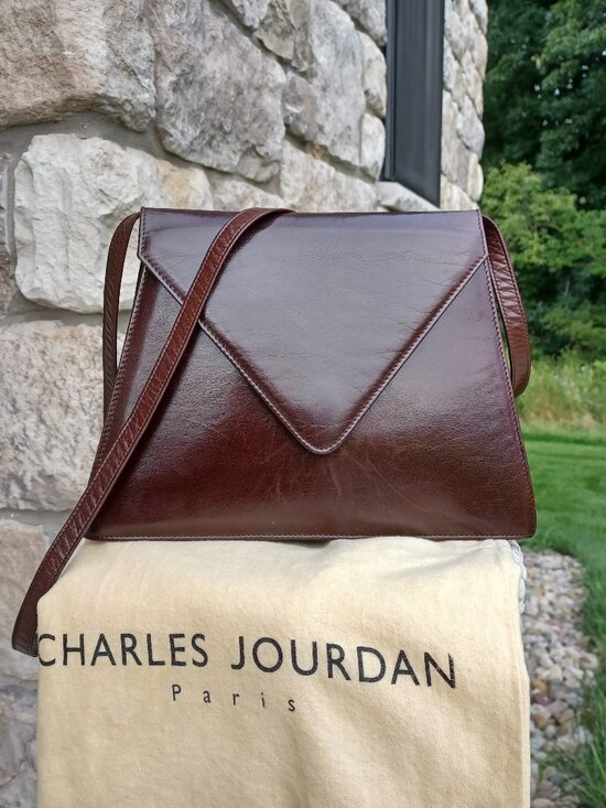 Charles Jourdan Handbags - Vintage Charles Jourdan Cross-Body Bag Brown Leather Shoulder Handbag 1970/80s